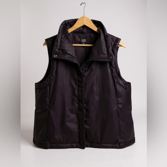 Eileen Fisher Jackets & Blazers - Eileen Fisher Down Nylon Full Zip Puffer Vest XL Eggplant
